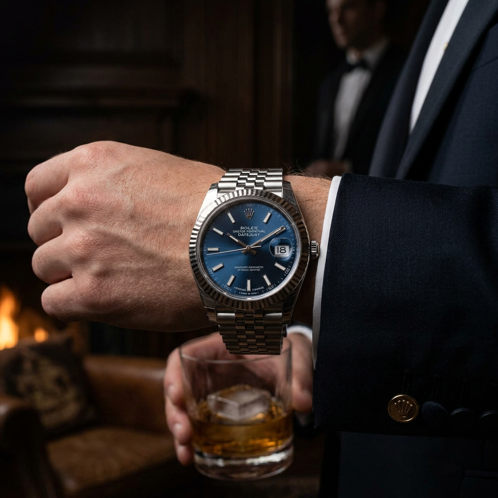 Rolex Datejust — Cadran Bleu — Au poignet