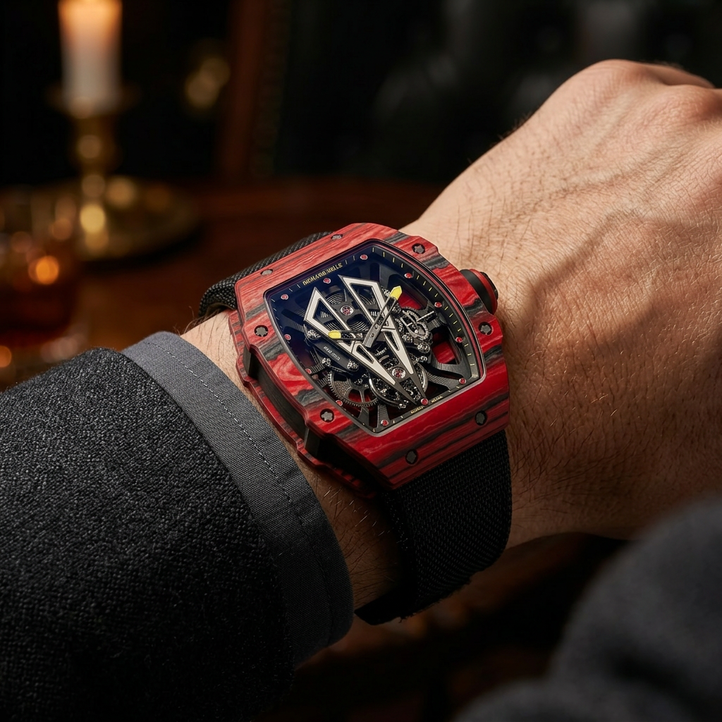 Richard Mille RM 27 Tourbillon — Carbone Rouge — Au poignet