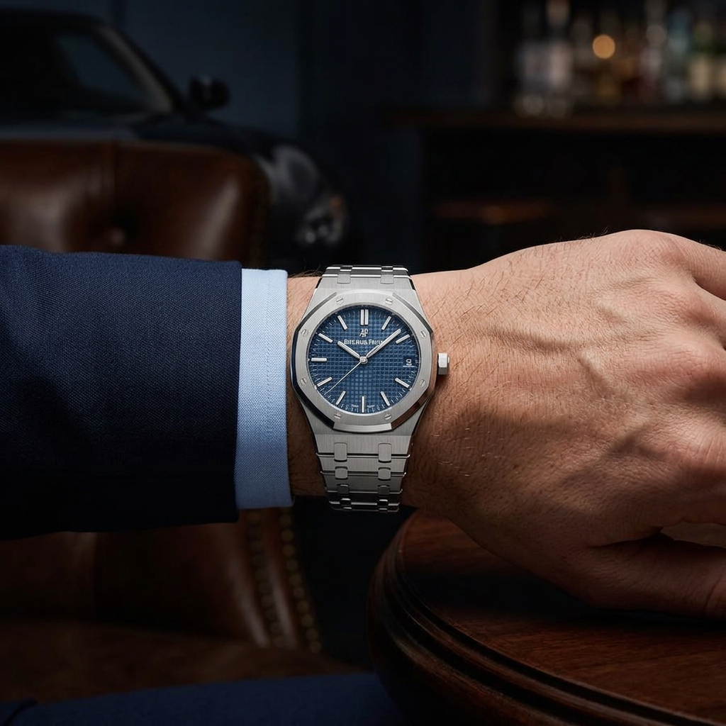 Audemars Piguet Royal Oak — Fond Saphir — Au poignet
